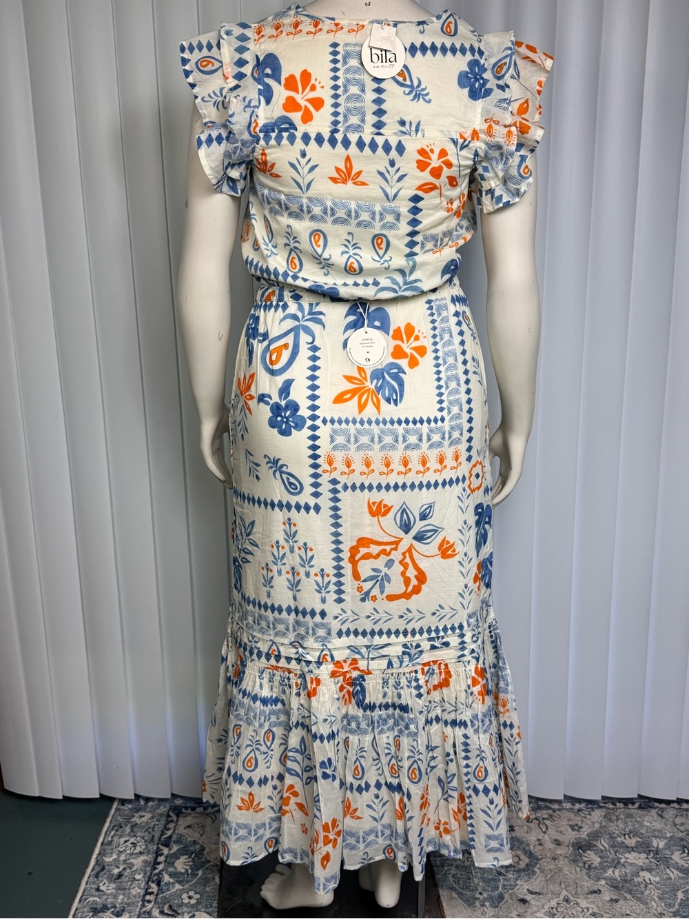 Bila 77 2 Piece Cotton Tropical Floral Skirt Set M NWT Boho Resort Matching Set - Picture 6 of 15